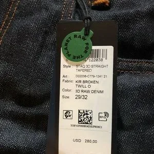 Jean Femme G-Star Raw Tapered Fit Bleu Denim - Taille 24 W, Longueur 32, Neuf Avec étiquettes